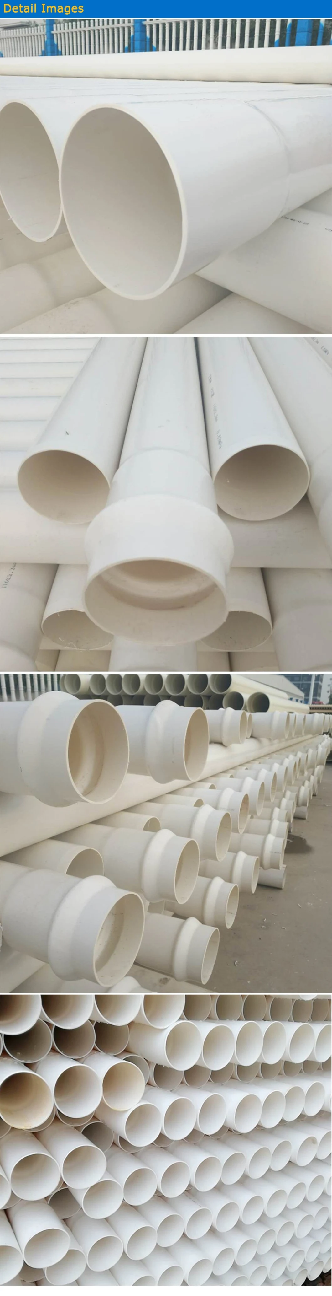 10 Inch 180mm Diameter Colored PVC Drainage Pipe Size
