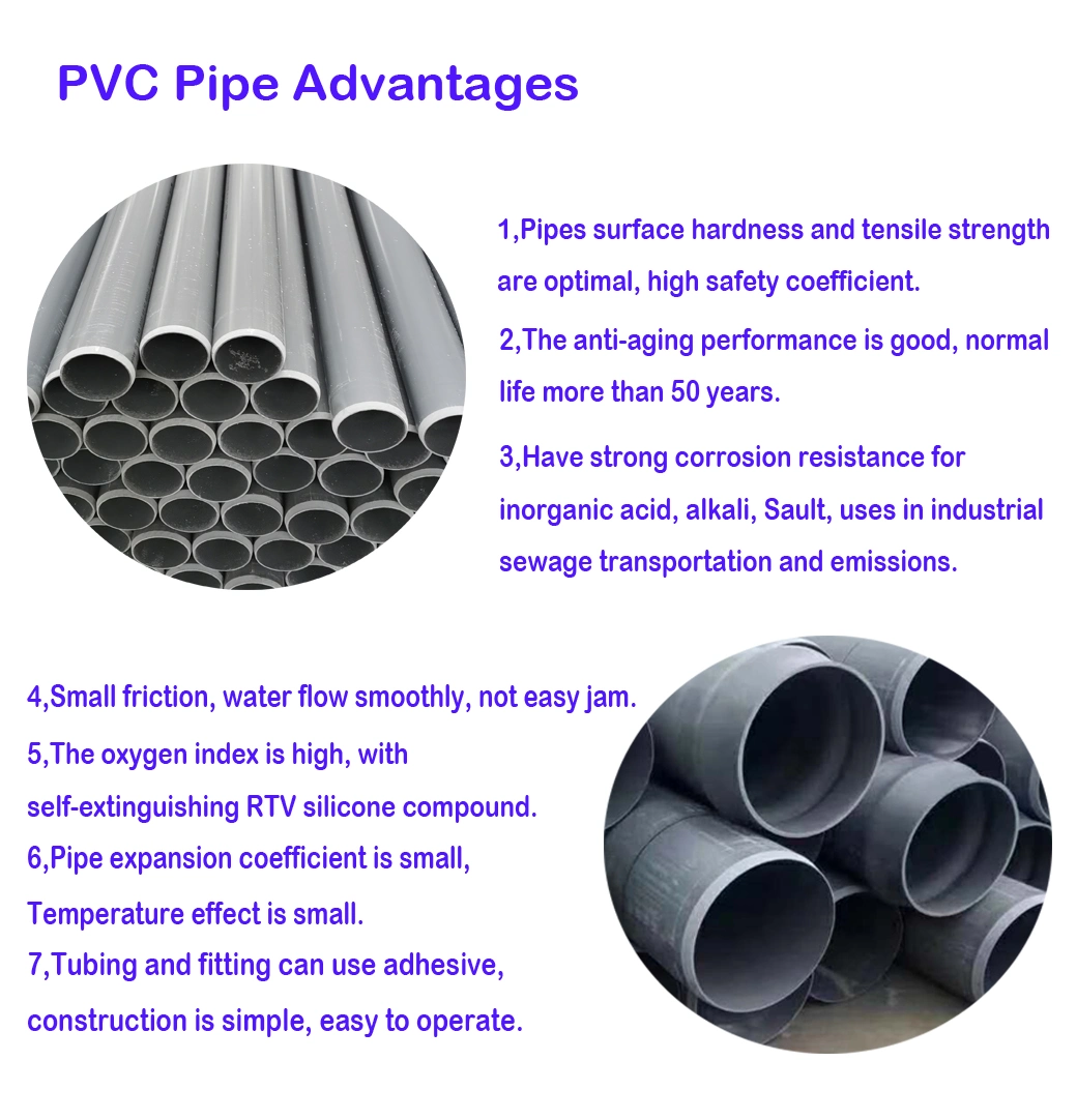MPVC UPVC CPVC PVC Pipe for Water Supply