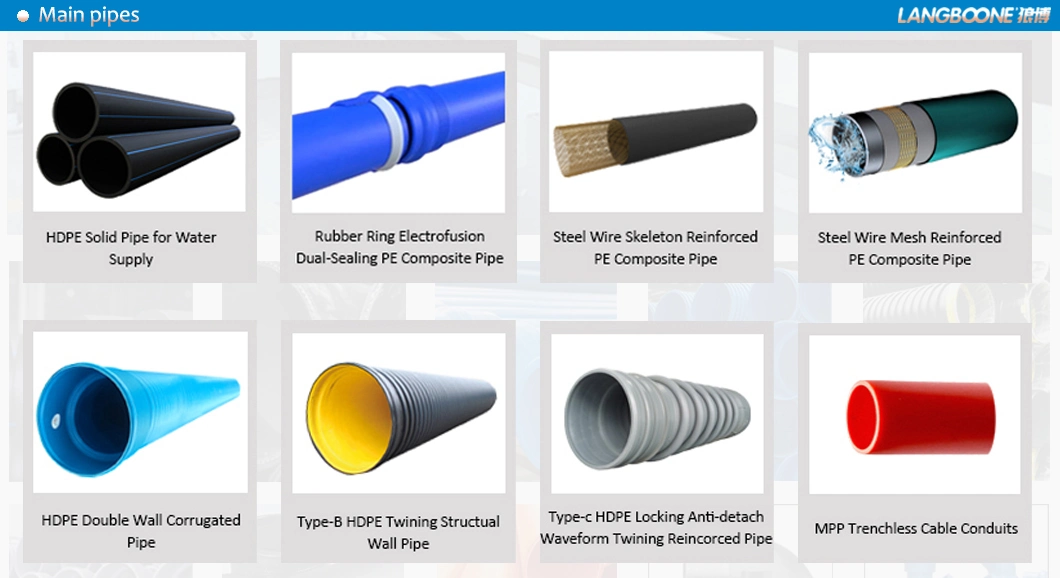 New Product Corrugated HDPE Krah Pipe Sn10/12.5 Plastic HDPE Carat Pipes