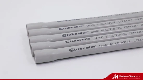 Tubulação de PVC elétrica não metálica V0 retardante de fogo Tubo conduíte para cabo de fiação